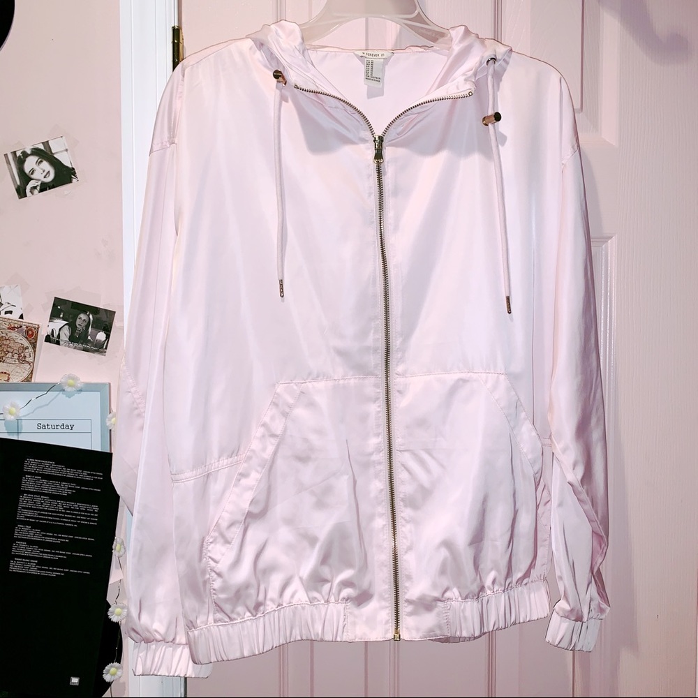 Light Pink Jacket / Windbreaker (w/ Gold Accents)